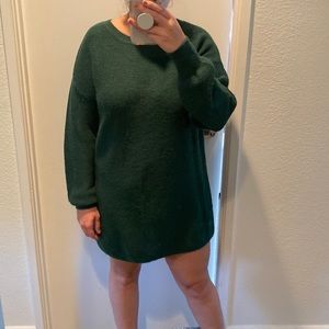 Green sweater dress